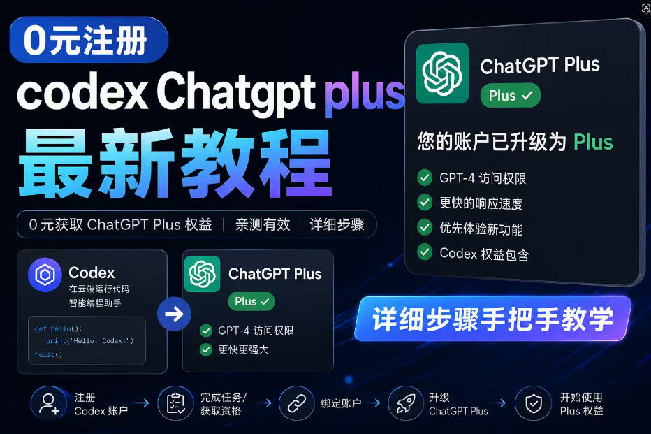 0元全自动注册codex gpt plus最新教程,0元获取GPT Plus权益,手把手详细教学-52项目站