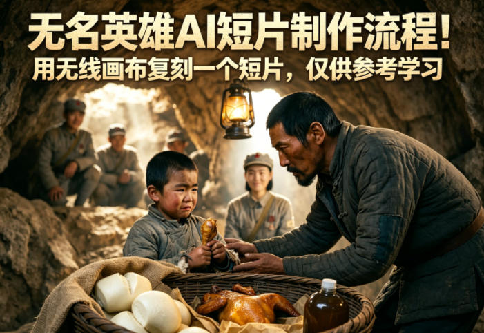无名英雄AI短片制作流程！用无线画布复刻一个短片，仅供参考学习-52项目站