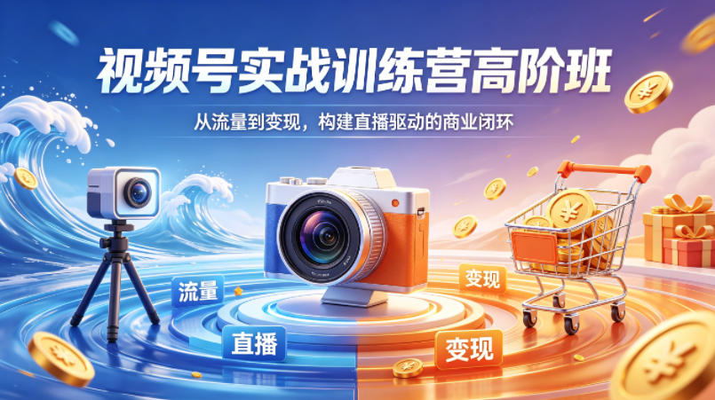 视频号实战训练营高阶班，从流量到变现，构建直播驱动的商业闭环(26年4月)-52项目站