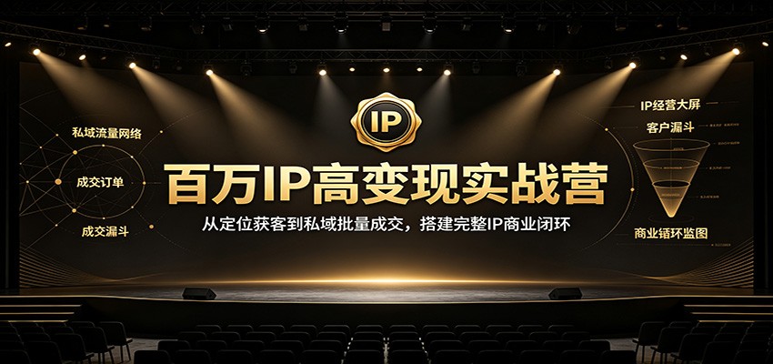 百万IP高变现实战营:从定位获客到私域批量成交,搭建完整IP商业闭环-52项目站