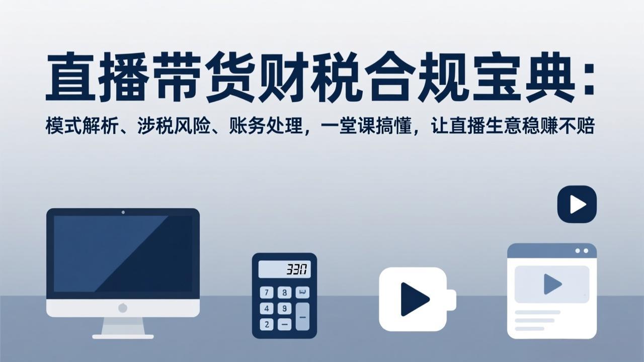 直播带货财税合规宝典：模式解析、涉税风险、账务处理，一堂课搞懂，让直播生意稳赚不赔-52项目站