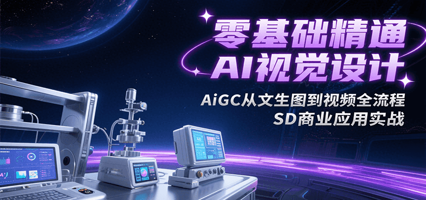 零基础精通AI视觉设计，AiGC从文生图到视频全流程，SD商业应用实战-52项目站