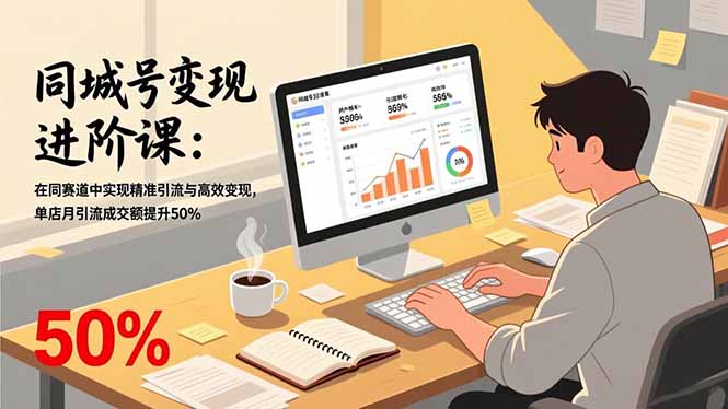 同城号变现进阶课:在同城赛道中实现精准引流与高效变现,单店月引流成交额提升50%-52项目站