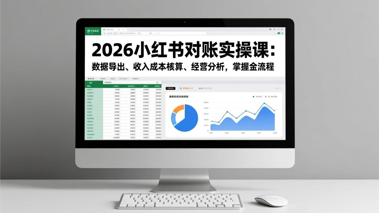 2026小红书对账实操课：数据导出、收入成本核算、经营分析，掌握全流程-52项目站