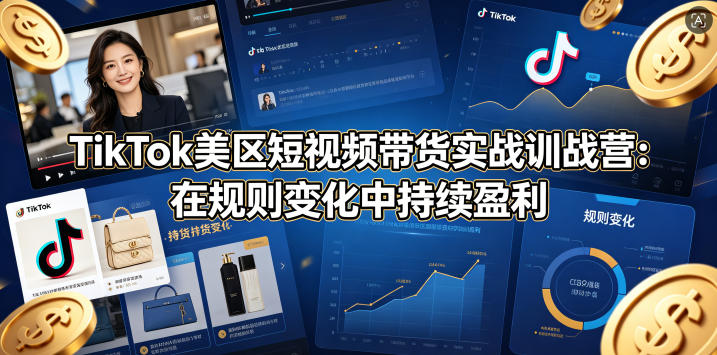 TikTok美区短视频带货实战训战营：在规则变化中持续盈利-52项目站