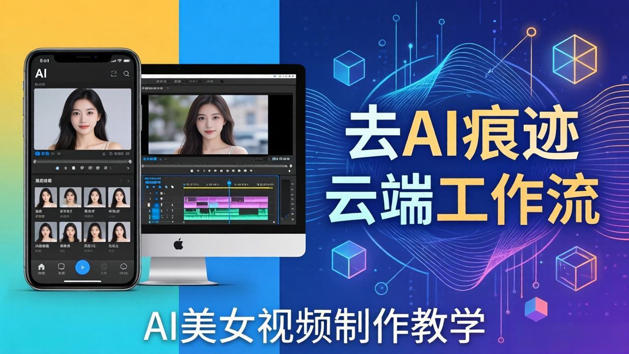 AI美女视频制作教学：去AI痕迹，云端工作流出图，手机电脑均可，不需要配置-52项目站