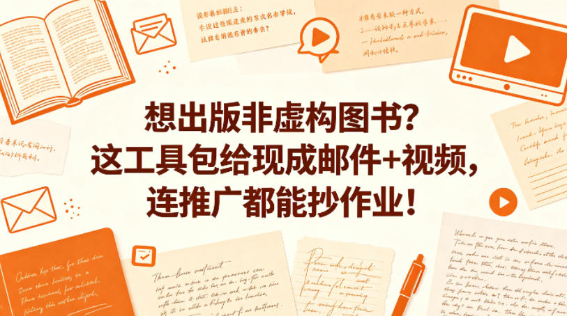 想出版非虚构图书？这工具包给现成邮件+视频，连推广都能抄作业！【原创双语字幕】-52项目站