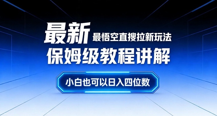 最新最悟空直搜拉新玩法保姆级教程讲解，小白也可以日入四位数-52项目站