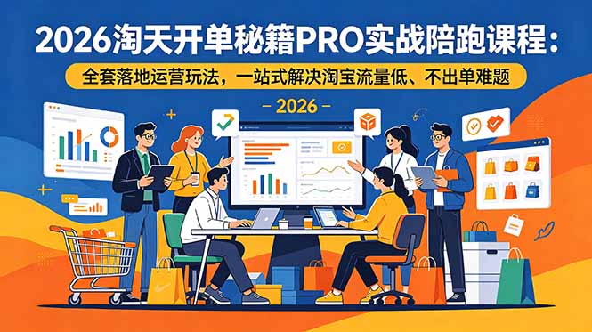 2026淘天开单秘籍PRO实战陪跑课程:全套落地运营玩法,一站式解决淘宝流量低、不出单难题-52项目站