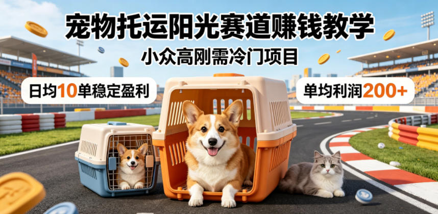 宠物托运阳光赛道賺钱教学,小众高刚需冷门项目,日均10单稳定盈利,单均利润200+-52项目站
