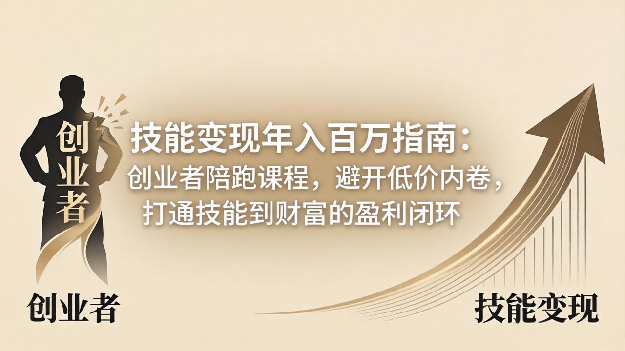 技能变现年入百万指南：创业者陪跑课程，避开低价内卷，打通技能到财富的盈利闭环-52项目站