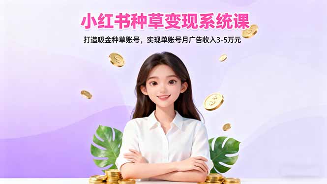 小红书种草变现系统课:打造吸金种草账号,实现单账号月广告收入3-5万元-52项目站