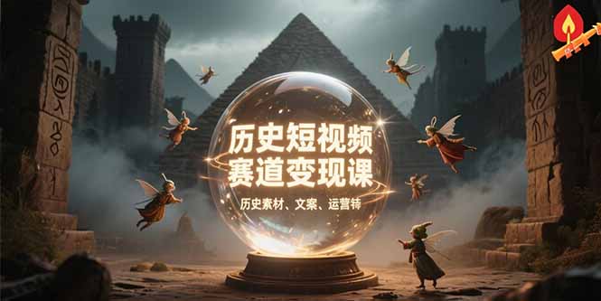 历史短视频赛道变现课，百集素材库应用，文案剪辑技巧，账号运营全案-52项目站