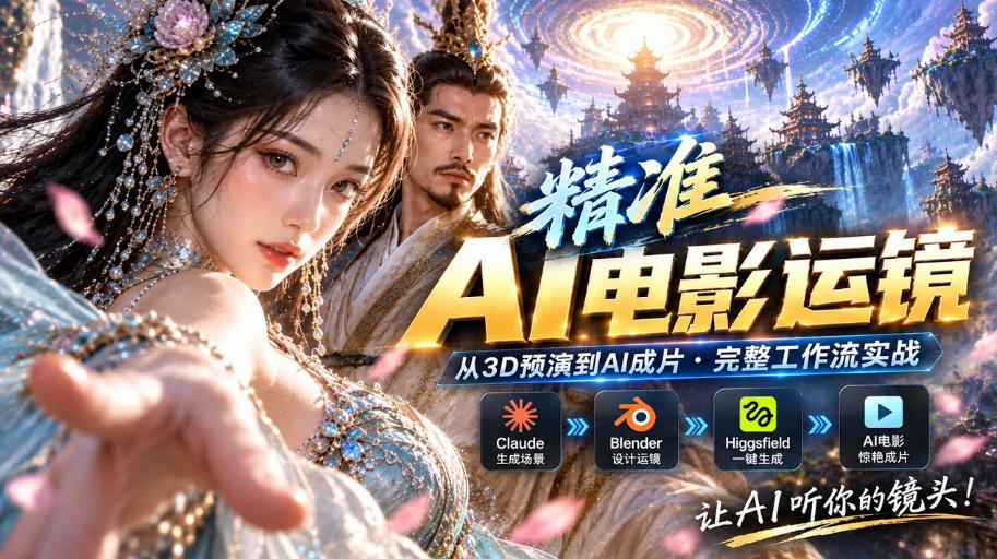 AI视频终于能精准运镜了！Claude+Blender+Higgsfield免费插件实测-52项目站