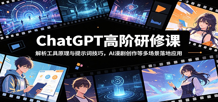 ChatGPT高阶研修课：解析工具原理与提示词技巧，AI漫剧创作等多场景落地应用-52项目站