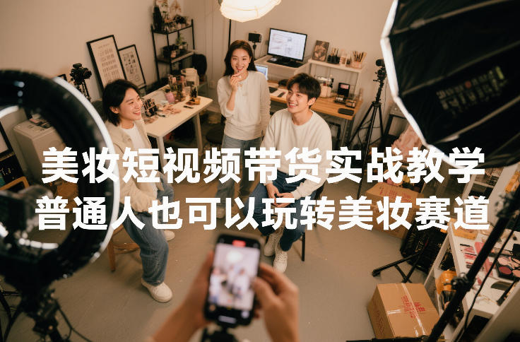 美妆短视频带货实战教学，普通人也可以玩转美妆赛道-52项目站