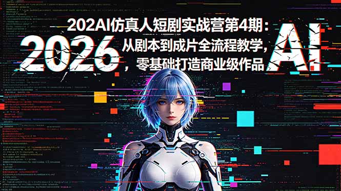 2026AI仿真人短剧实战营第4期:从剧本到成片全流程教学,零基础打造商业级作品-52项目站