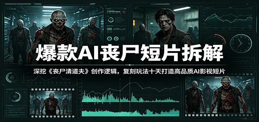爆款AI丧尸短片拆解：深挖《丧尸清道夫》创作逻辑，复刻玩法快速打造高品质AI影视短片-52项目站