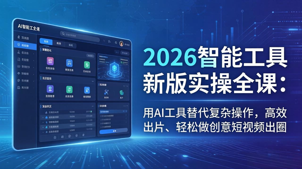 2026智能工具新版实操全课：用AI工具替代复杂操作，高效出片、轻松做创意短视频出圈-52项目站