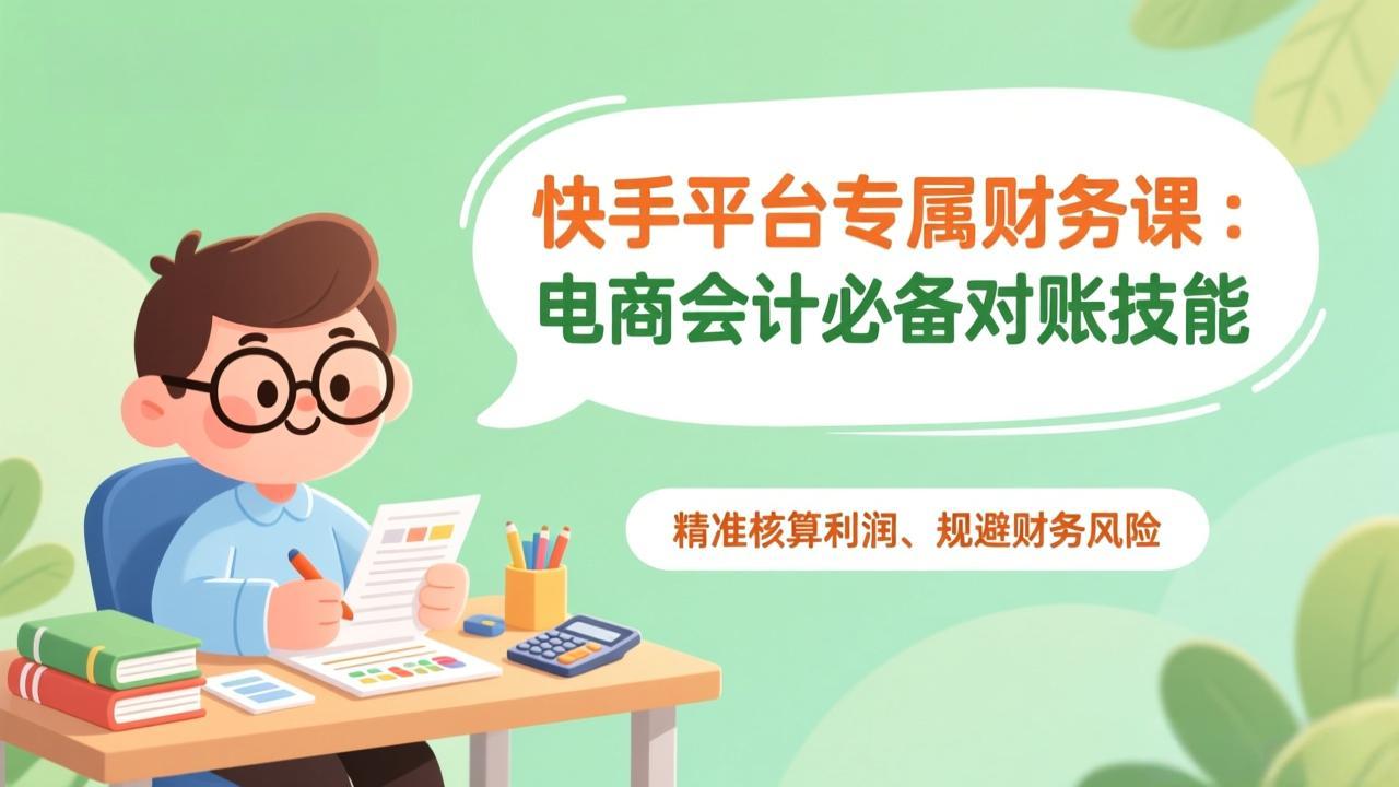 快手平台专属财务课：电商会计必备对账技能，精准核算利润、规避财务风险-52项目站