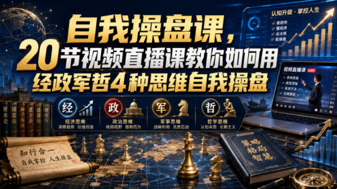 自我操盘课，20节视频直播课教你如何用经政军哲4种思维自我操盘-52项目站
