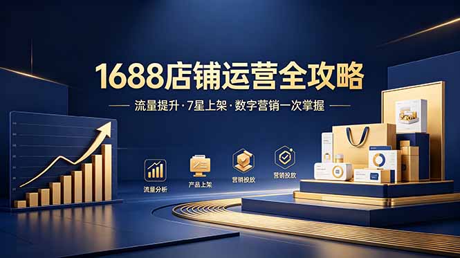 1688店铺没流量?产品上架不到7星?数字营销不会投?全套运营技能一次学(更新6月-52项目站