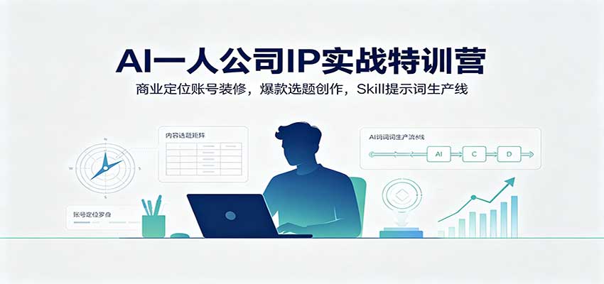 AI一人公司IP实战特训营：商业定位账号装修，爆款选题创作，Skill提示词生产线-52项目站