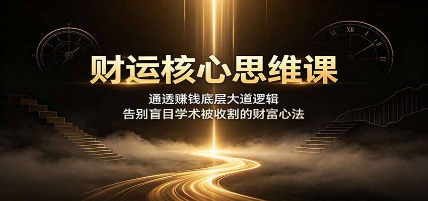 财运核心思维课：通透赚钱底层大道逻辑，告别盲目学术被收割的财富心法-52项目站