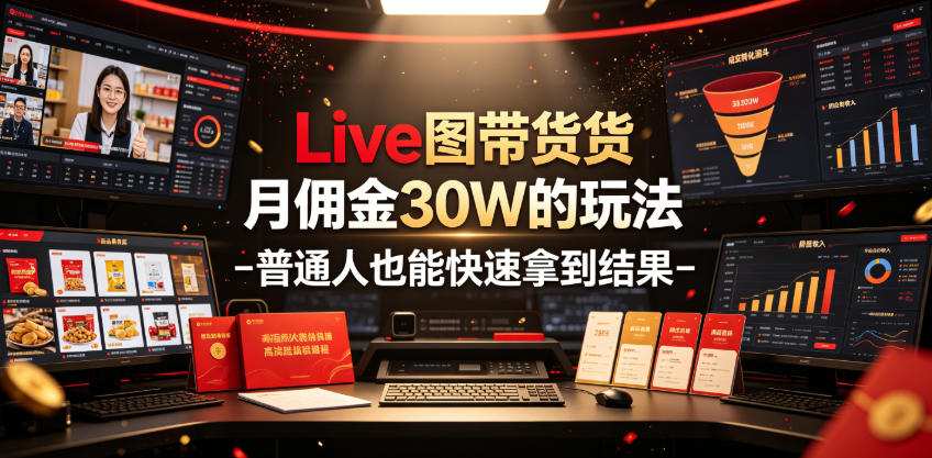 Live图带货月佣金30W的玩法-普通人也能快速拿到结果-52项目站