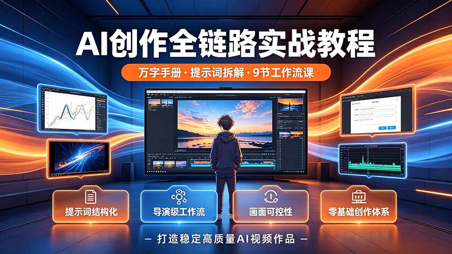 AI创作全链路实战教程｜万字手册·提示词拆解·9节工作流课，打造稳定高质量AI视频作品-52项目站