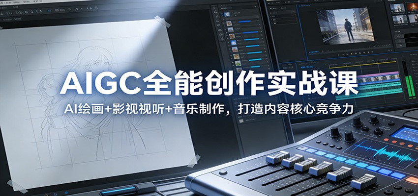 AIGC全能创作实战课：AI绘画+影视视听+音乐制作，打造内容核心竞争力-52项目站