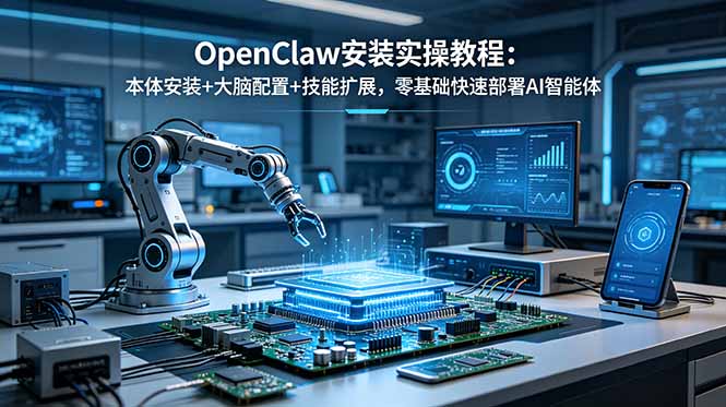 OpenClaw安装实操教程:本体安装+大脑配置+技能扩展,零基础快速部署AI智能体-52项目站