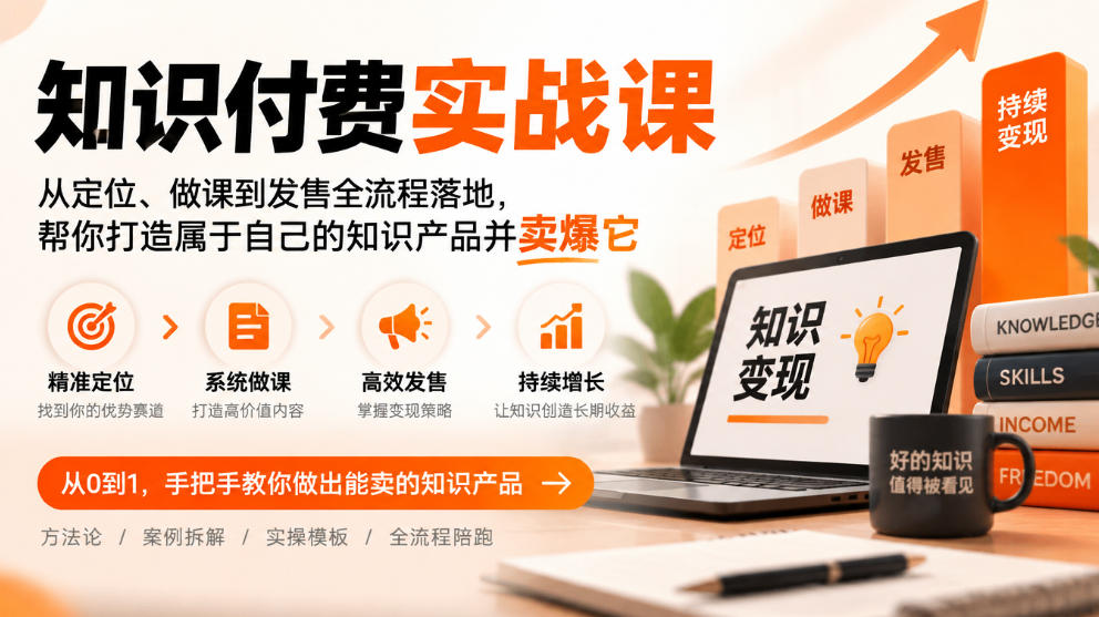 知识付费实战课：从定位、做课到发售全流程落地，帮你打造属于自己的知识产品并卖爆它-52项目站
