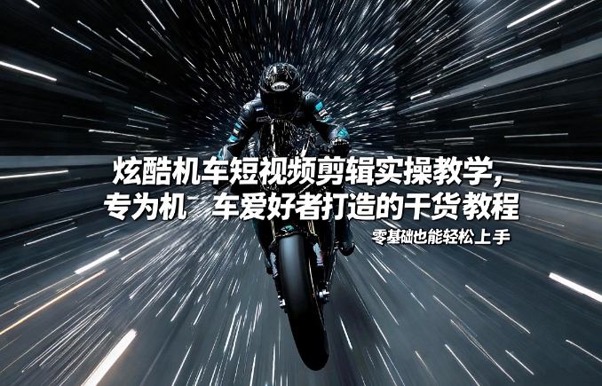 炫酷机车短视频剪辑实操教学，专为机车爱好者打造的干货教程，零基础也能轻松上手-52项目站