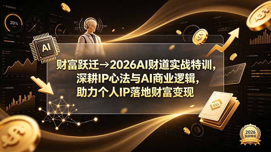 财富跃迁→2026AI财道实战特训，深耕IP心法与AI商业逻辑，助力个人IP落地财富变现-52项目站