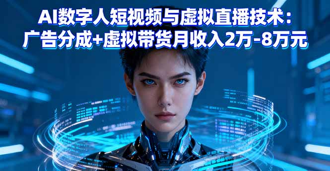 AI数字人短视频与虚拟直播技术:广告分成+虚拟带货月收入2万-8万元-52项目站