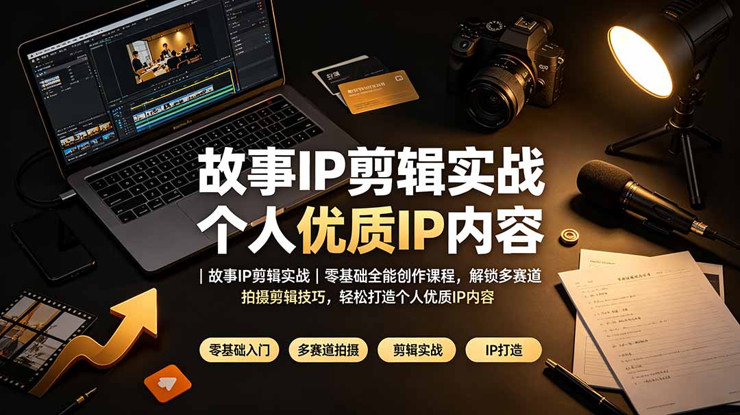 故事IP剪辑实战｜零基础全能创作课程，解锁多赛道拍摄剪辑技巧，轻松打造个人优质IP内容-52项目站