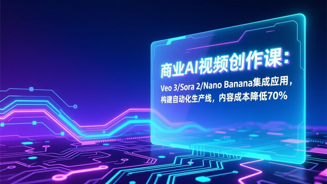 商业AI视频创作课：Veo 3/Sora 2/Nano Banana集成应用，构建自动化生产线，内容成本降低70%-52项目站