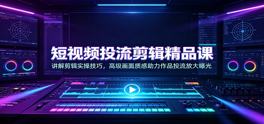短视频投流剪辑精品课：讲解剪辑实操技巧，高级画面质感助力作品投流放大曝光-52项目站