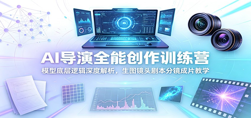 AI导演全能创作训练营：模型底层逻辑深度解析，生图镜头剧本分镜成片教学-52项目站