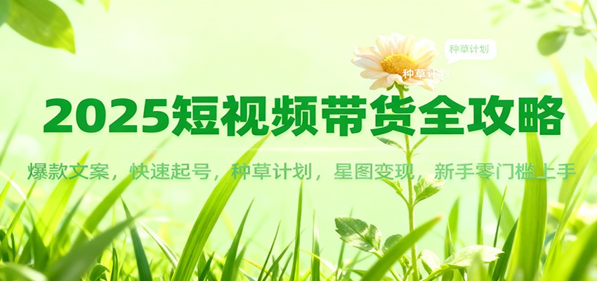 2025短视频带货全攻略：爆款文案，快速起号，种草计划，星图变现，新手零门槛上手-52项目站