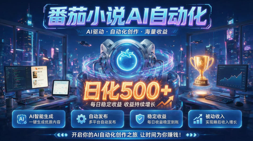 小白可做番茄AI，居家轻创业，每日稳赚500➕，普通人低门槛轻松线上增收【揭秘】-52项目站