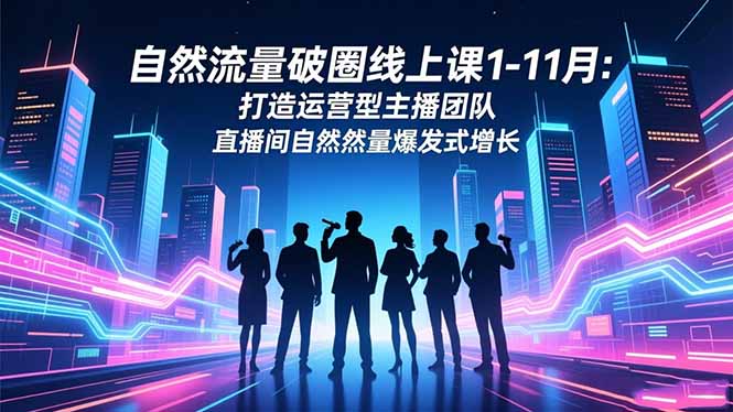 自然流量破圈线上课1-11月:打造运营型主播团队 直播间自然流量爆发式增长-52项目站