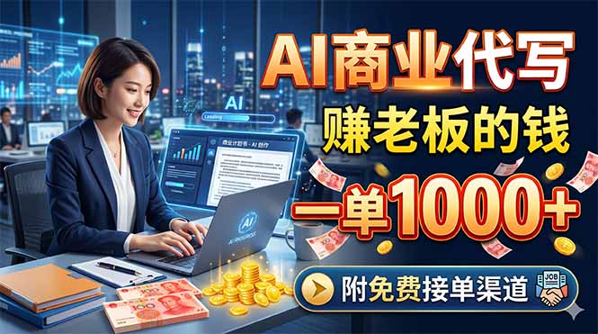 AI商业代写，赚老板的钱，一单1000+，附免费接单渠道-52项目站