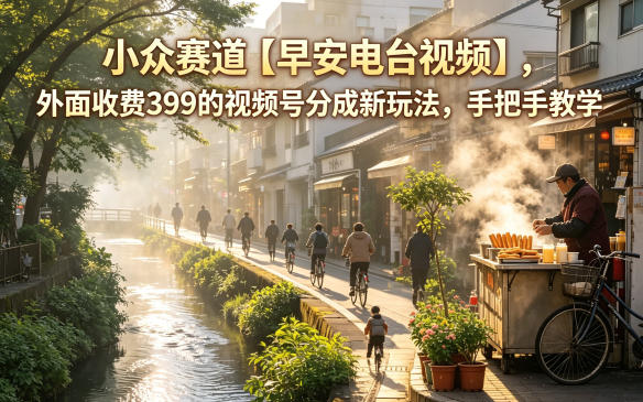 小众赛道【早安电台视频】,外面收费399的视频号分成新玩法,手把手教学-52项目站