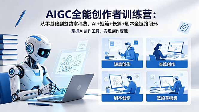 AIGC全能创作者训练营:从零基础到签约拿稿费,AI+短篇+长篇+剧本全链路闭环-52项目站