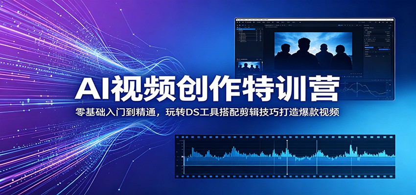 AI视频创作特训营:零基础入门到精通,玩转DS工具搭配剪辑技巧打造爆款视频-52项目站