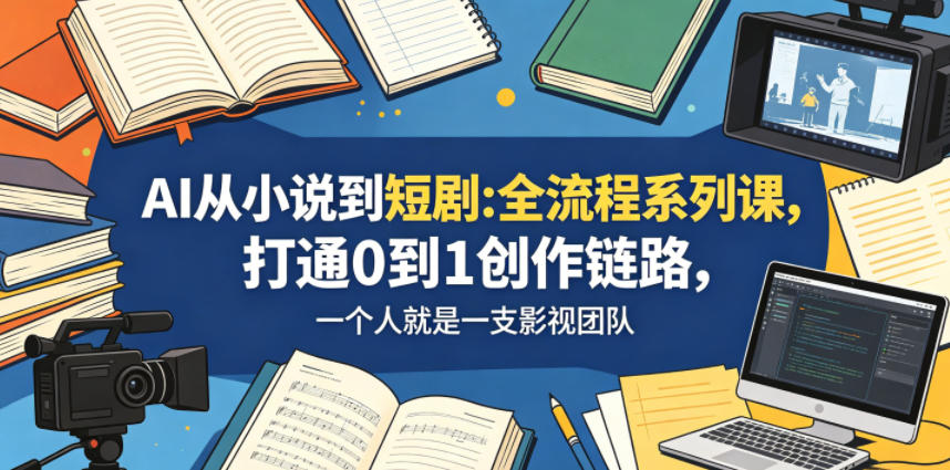AI从小说到短剧全流程系列课,打通0到1创作链路,一个人就是一支影视团队-52项目站