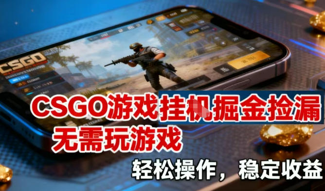 CSGO游戏挂G掘金捡漏,不需要玩游戏,操作简单,收益稳定【揭秘】-52项目站