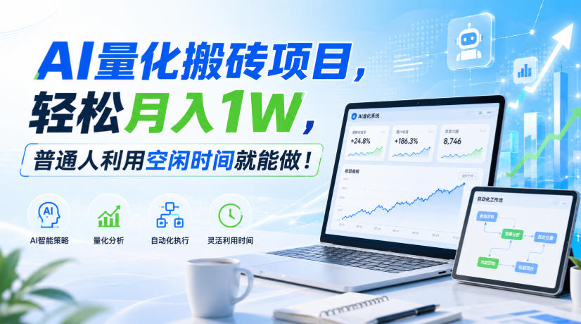 AI量化搬砖项目，轻松月入1W，新手小白也能直接入局！-52项目站